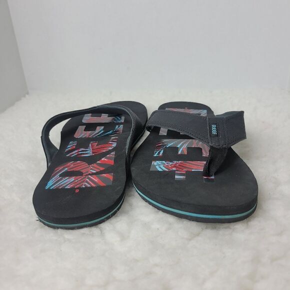 Reef Mens Newport Mens Sandals Size 6 Prints Comfort Slip On Black Flip Flops